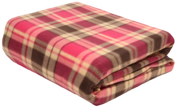 Fleece κουβέρτα σε ροζ  καρό χρώμα