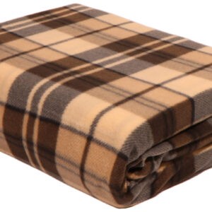 Fleece κουβέρτα σε καφέ καρό χρώμα