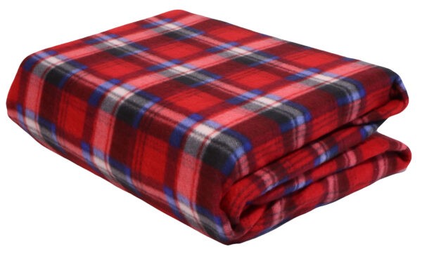 Fleece κουβέρτα σε μπορντό   καρό χρώμα
